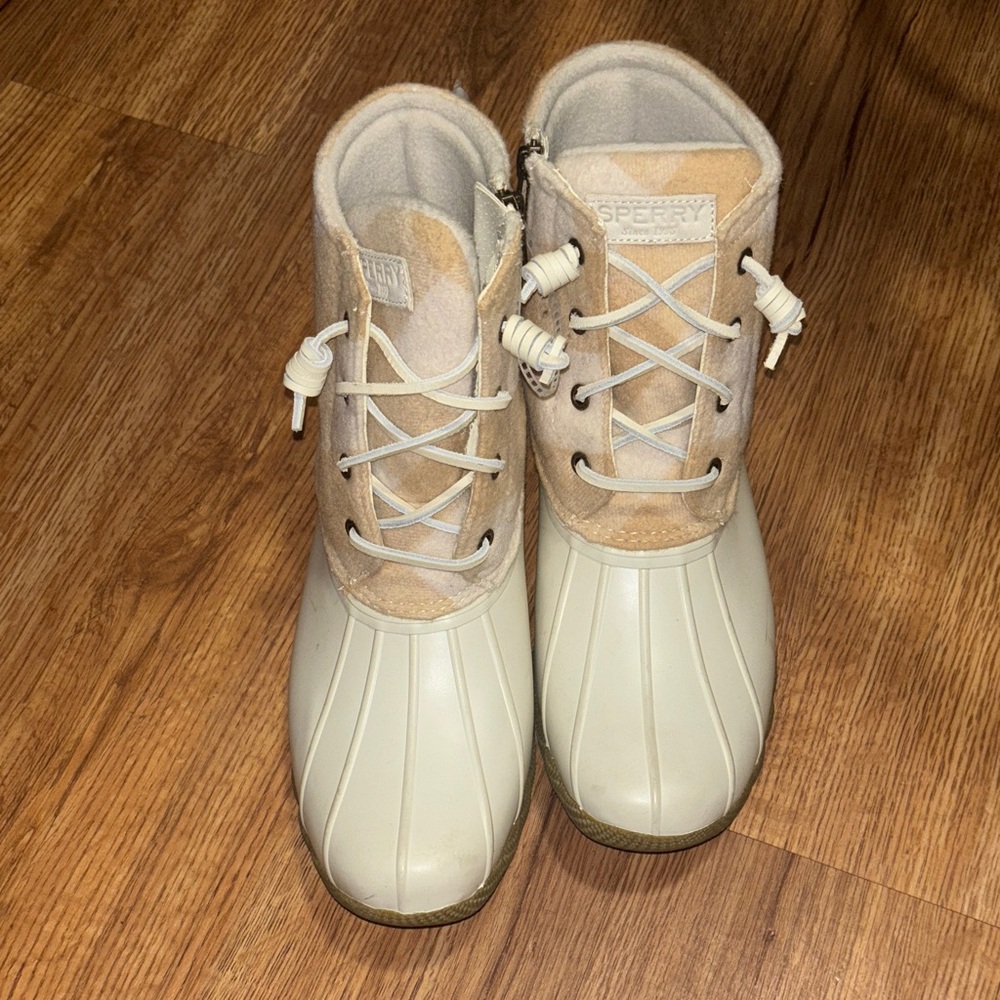 Sperry Tan and Cream Waterproof Boots